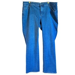 St John's Bay Straight Leg Jeans Women's 20W Blue Cotton Blend Classic Fit Pants